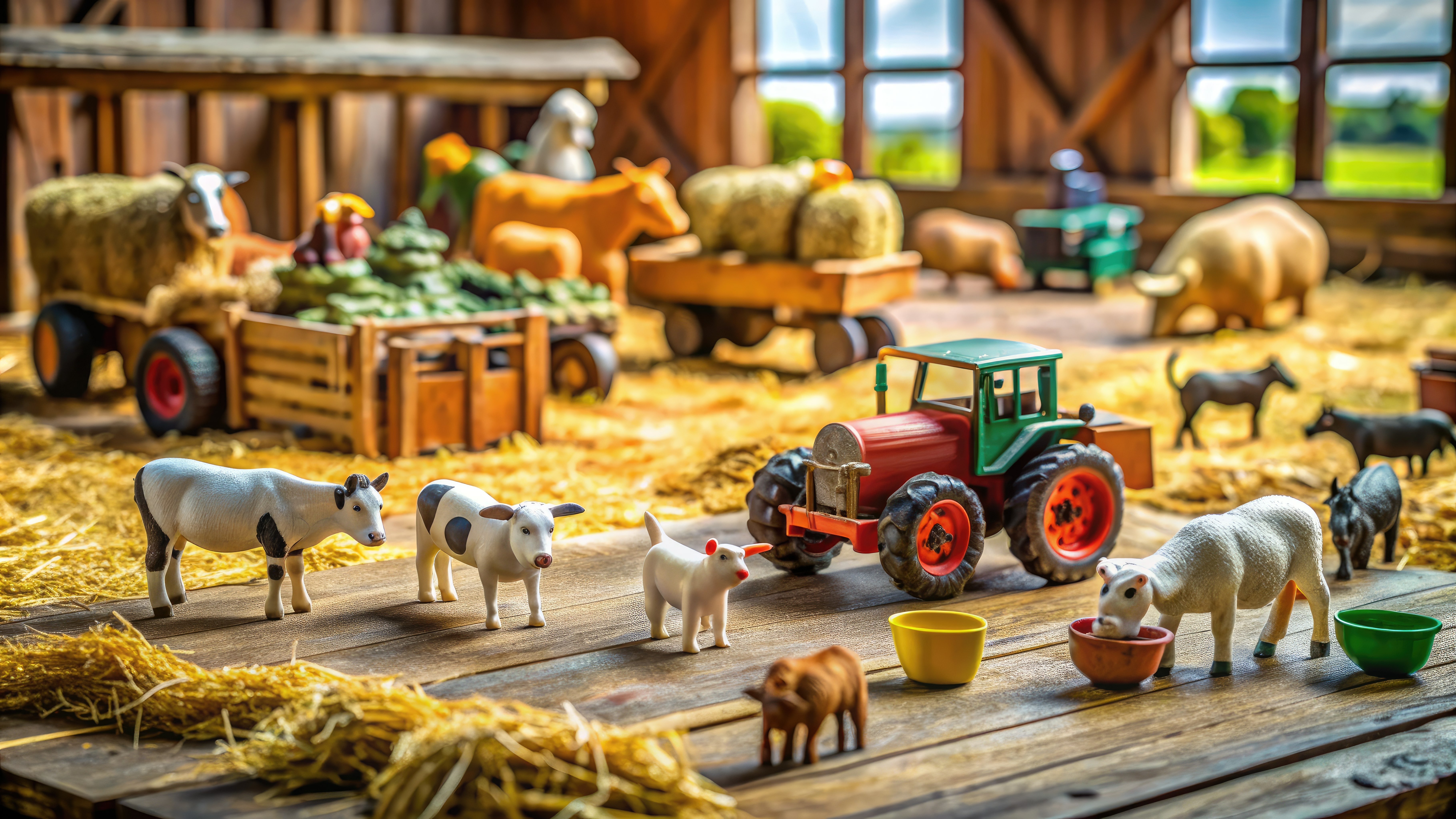 Toy farm on table