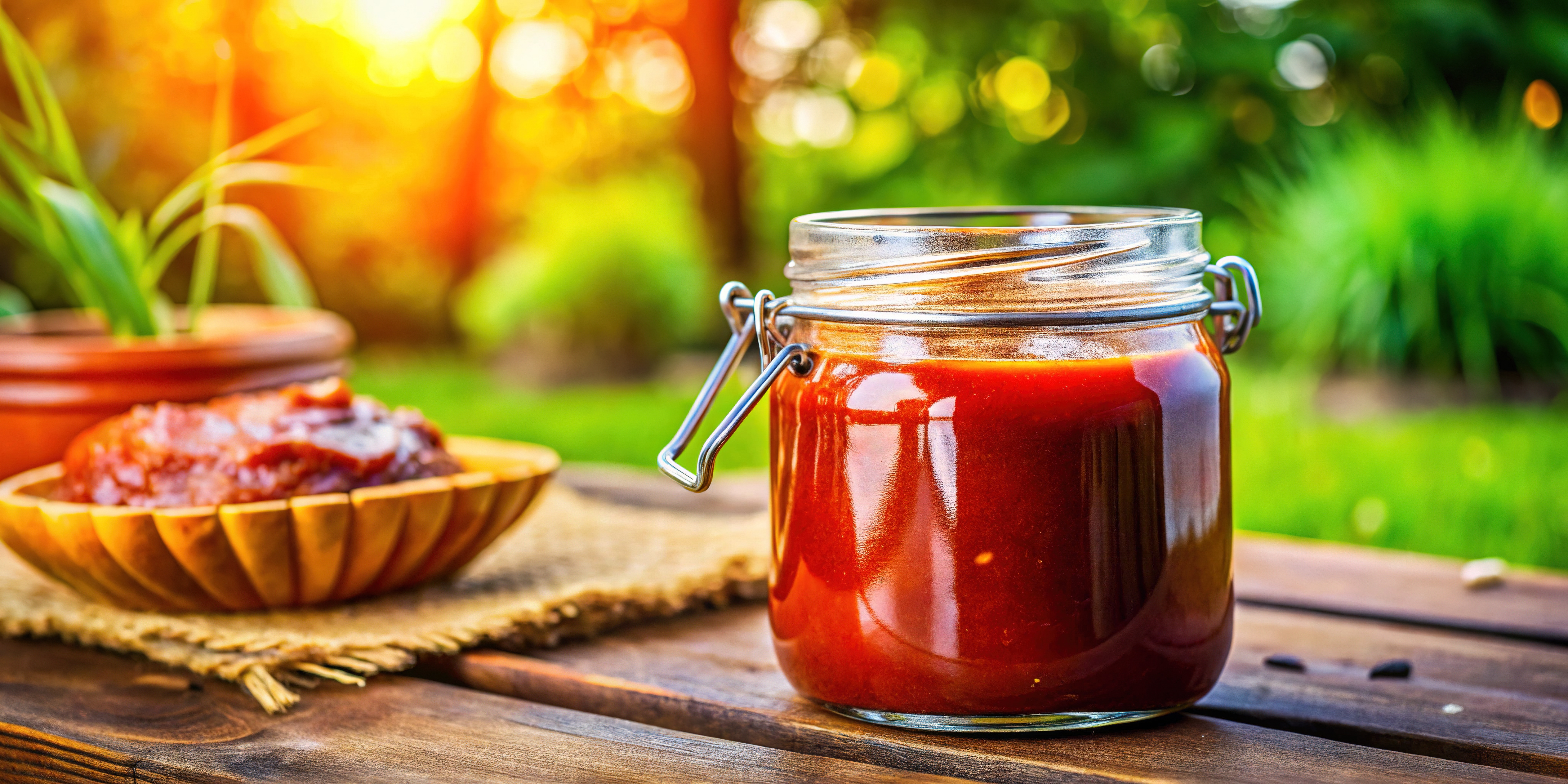 BBQ sauce in jar