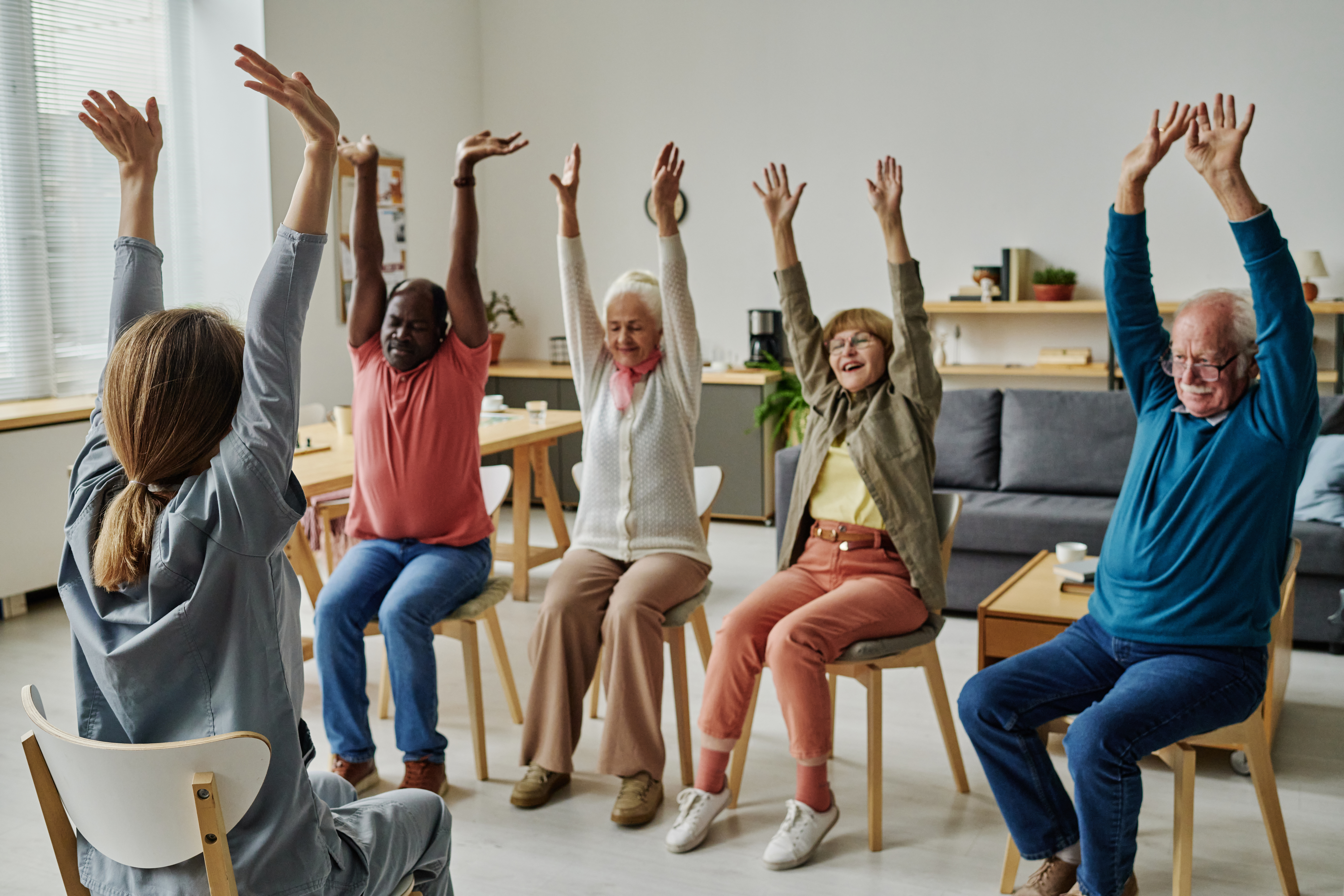 people stretching