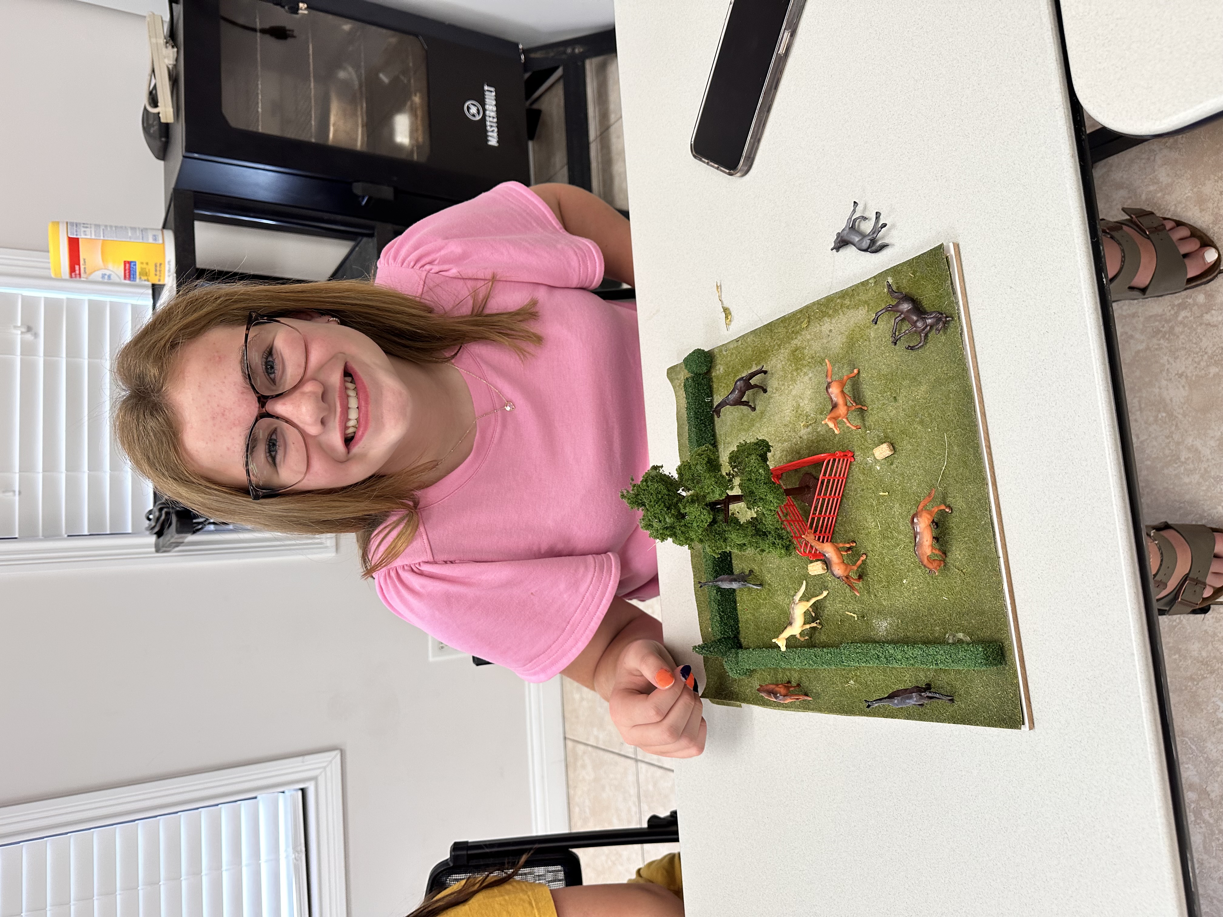 Girl with farm display