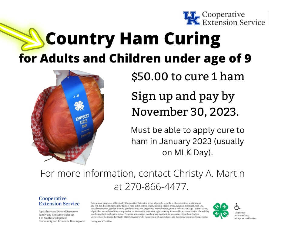 Country ham project information for other than 4-H members