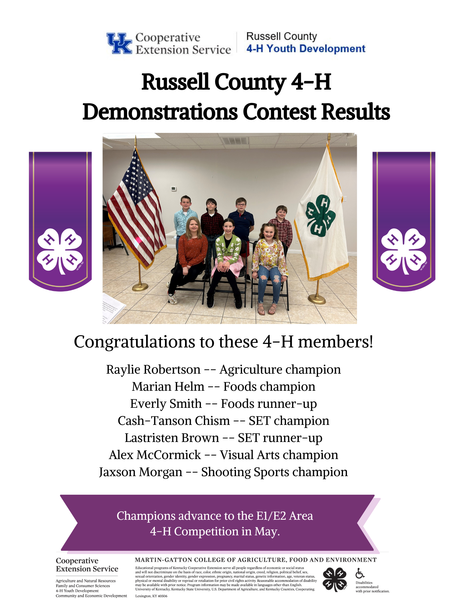 4-H Demonstrations Contest Results
