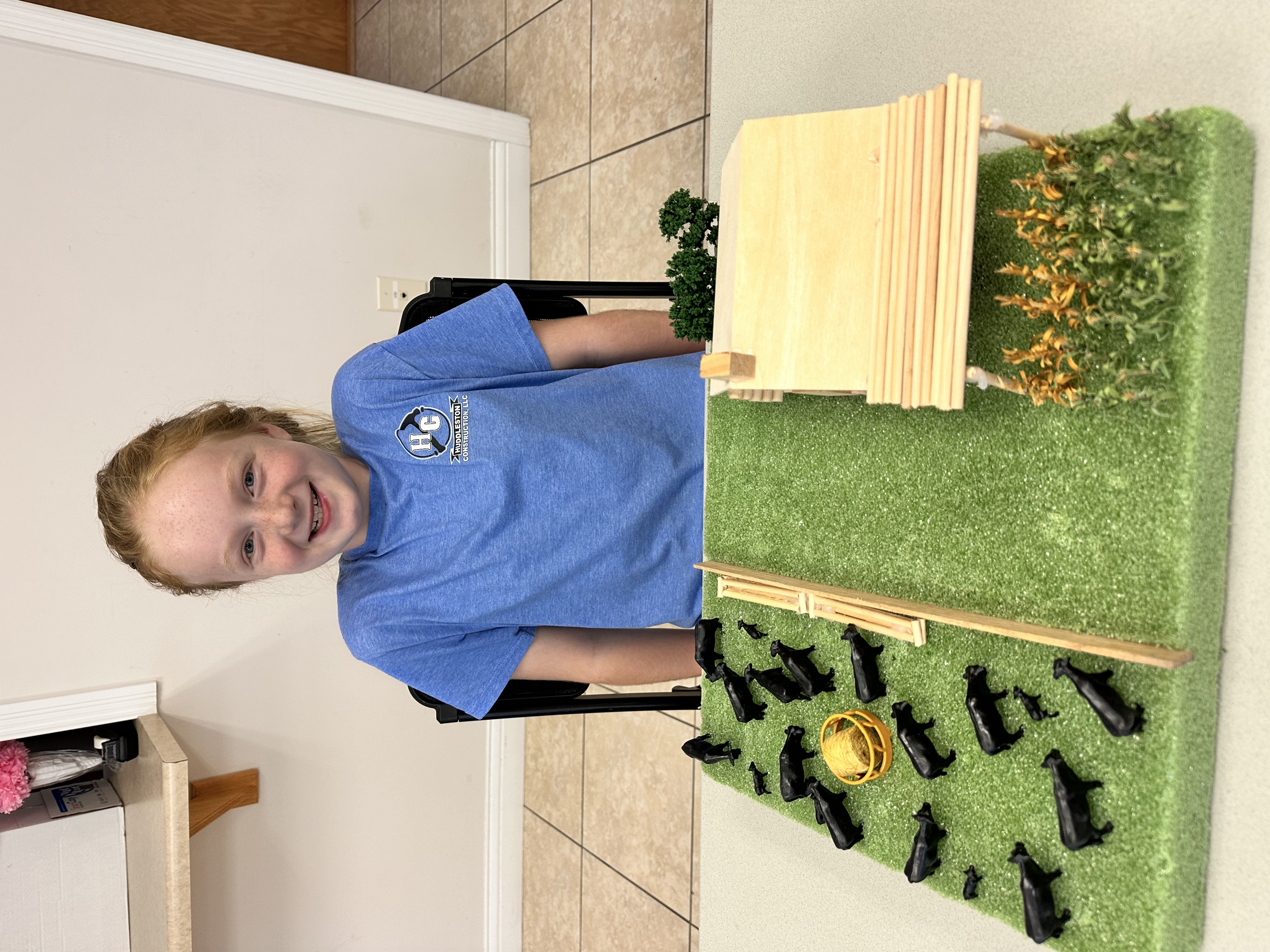 Girl with farm display