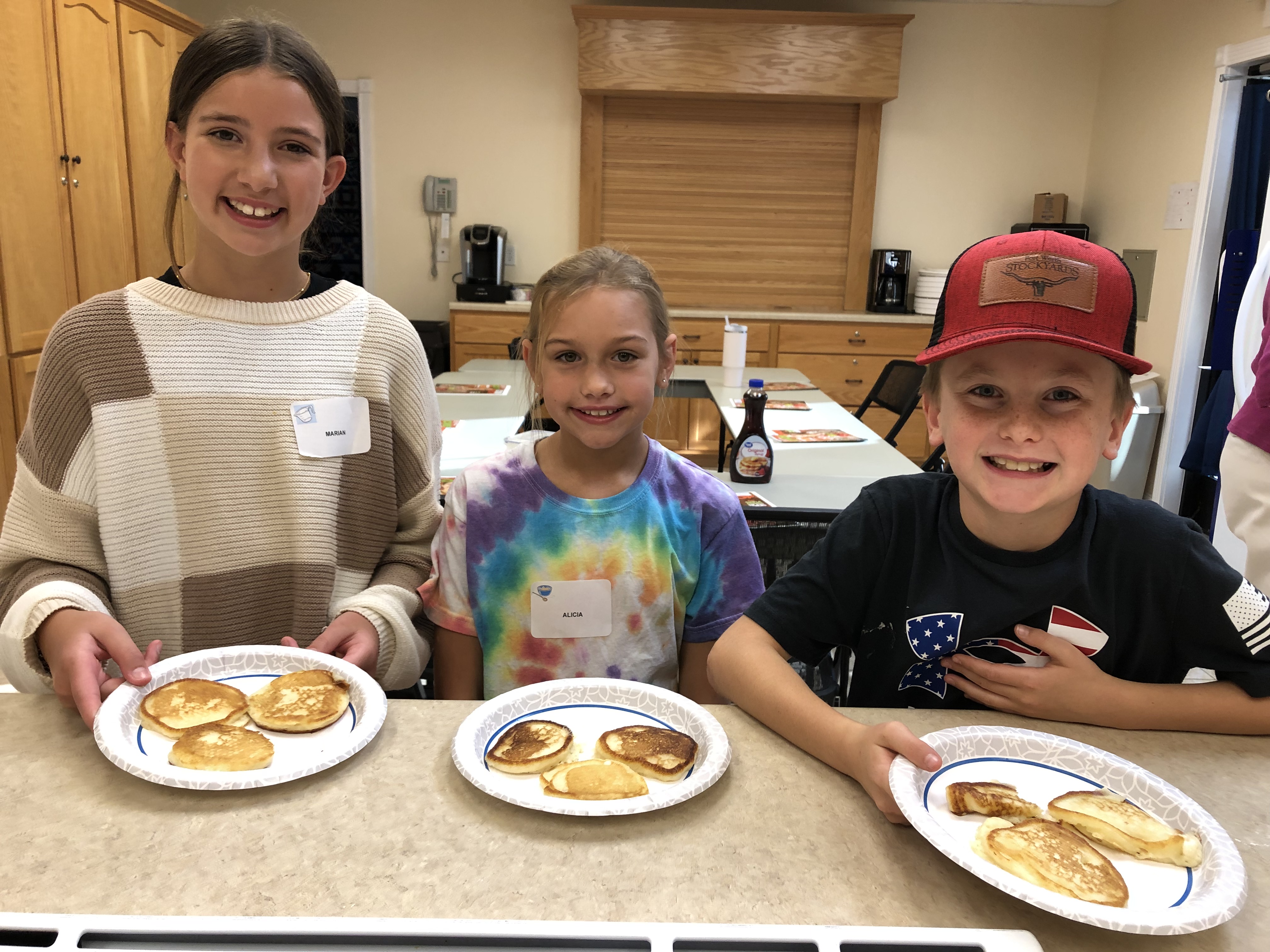children with pancakes