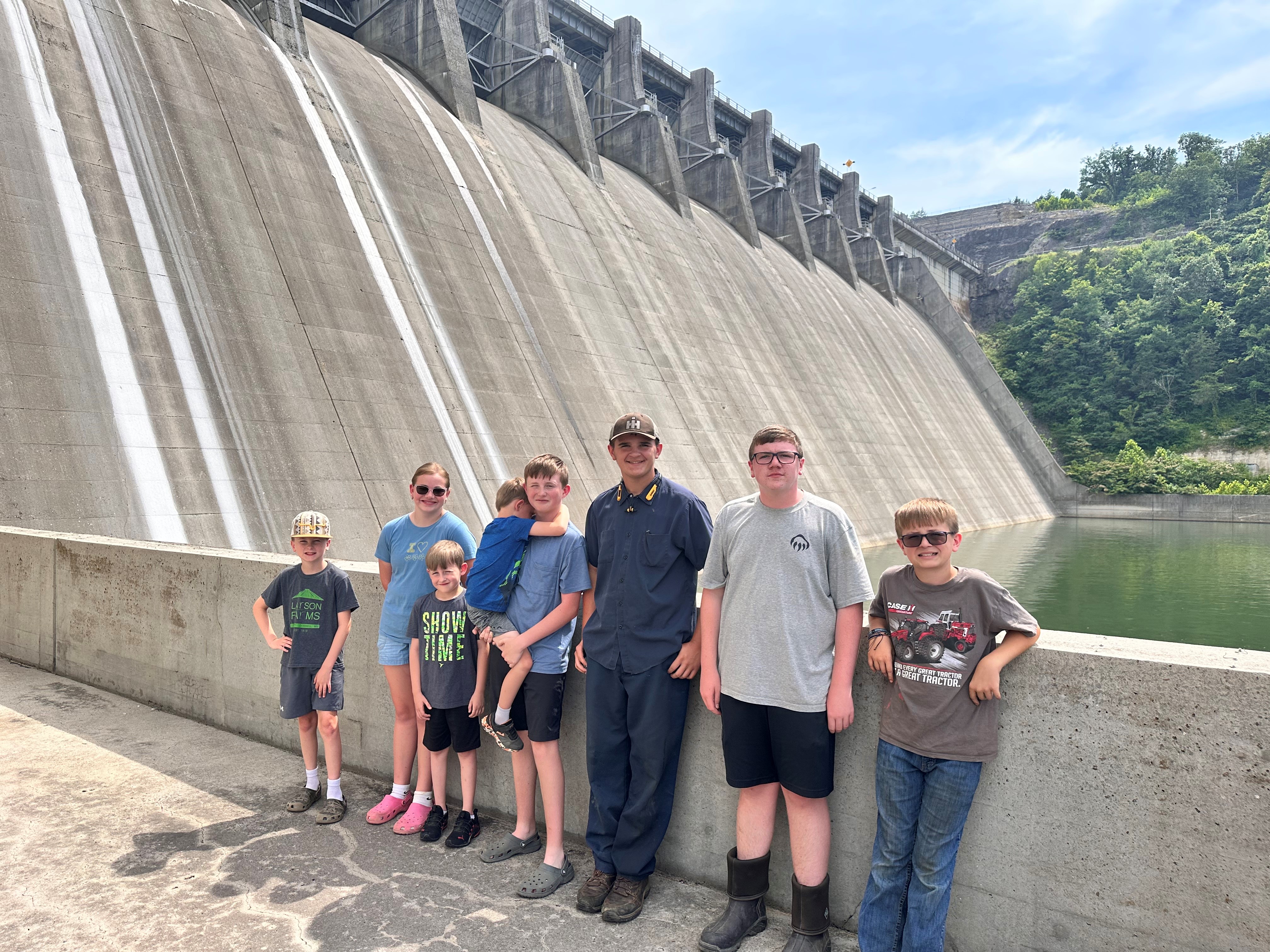 children at a dam