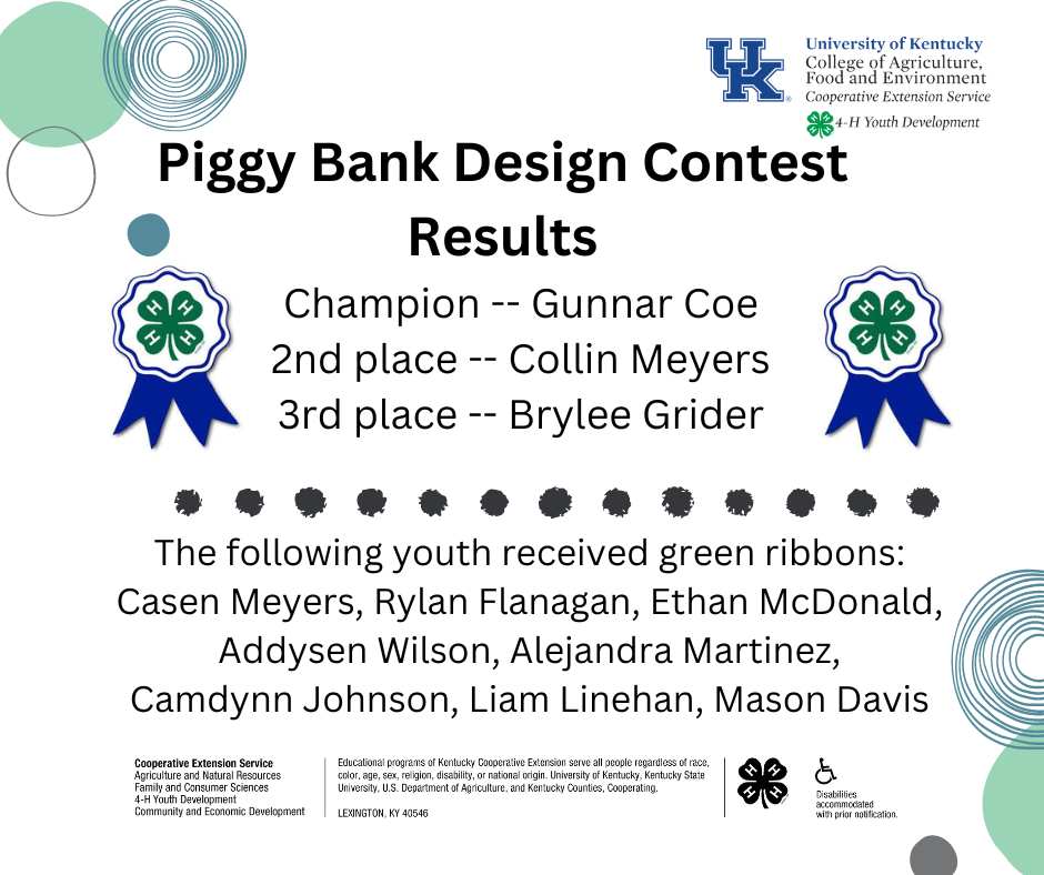 Piggy Bank Design Contest Results