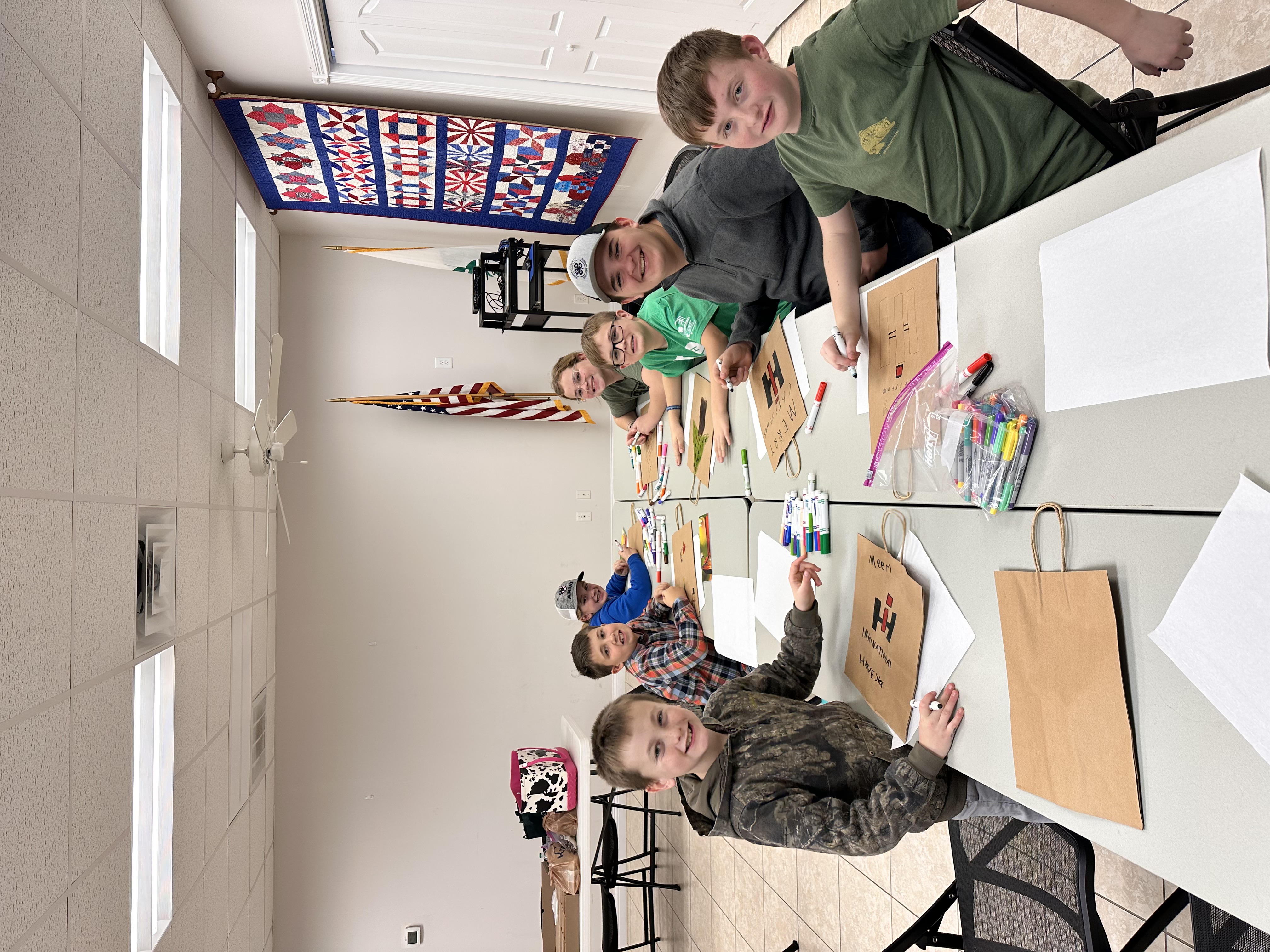 Children at tables