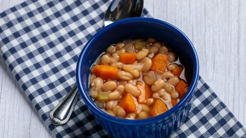 navy bean soup in a bowl