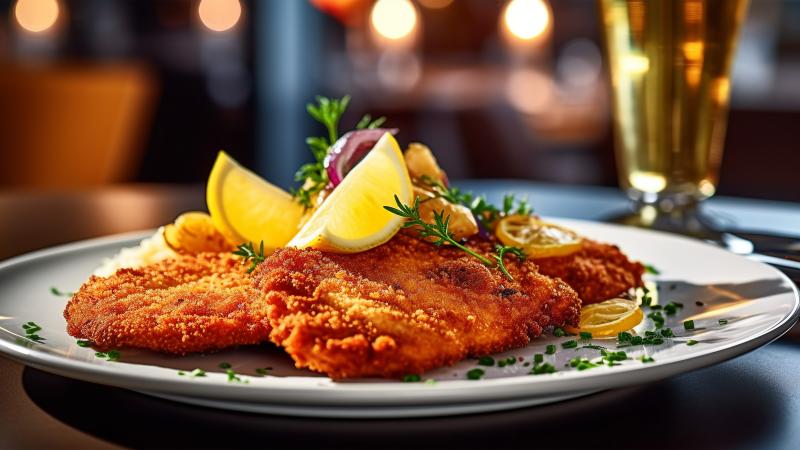 Schnitzel on plate