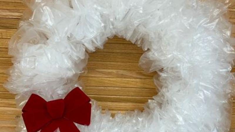 plastic bag wreath